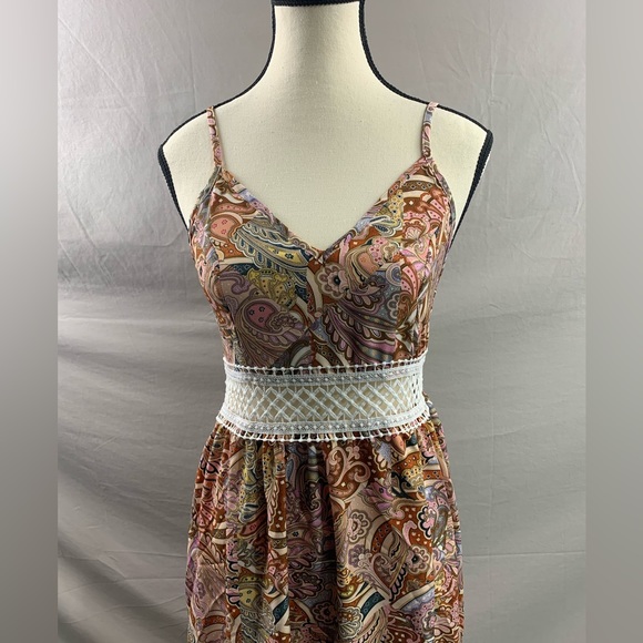 Boho Paisley Lace Insert Cami Dress - Picture 6 of 8